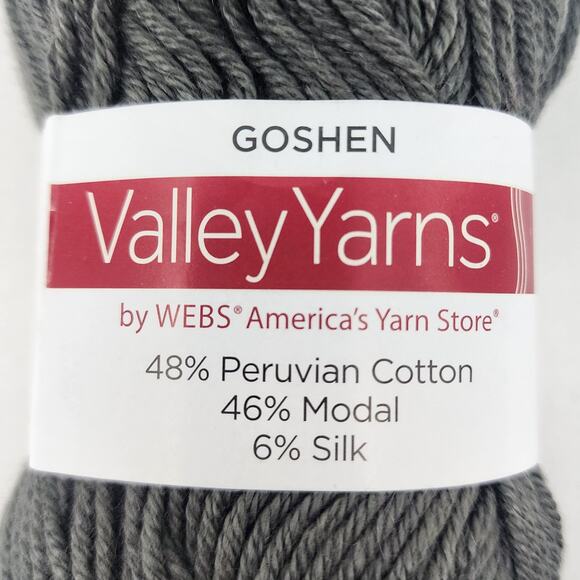 4 Valley Yarns Goshen Steel Grey 0026, 92 Yards 50 g. Cotton Modal Silk NWT - Picture 3 of 6